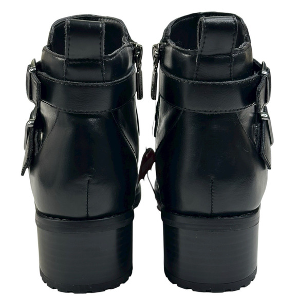 Blondo Shantel Waterproof Black Leather Ankle Boots Womens Size 7.5M Buckle New - Picture 4 of 15